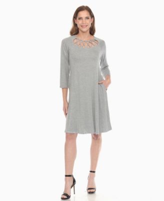 Women's Criss Cross Neckline A-line Dress
