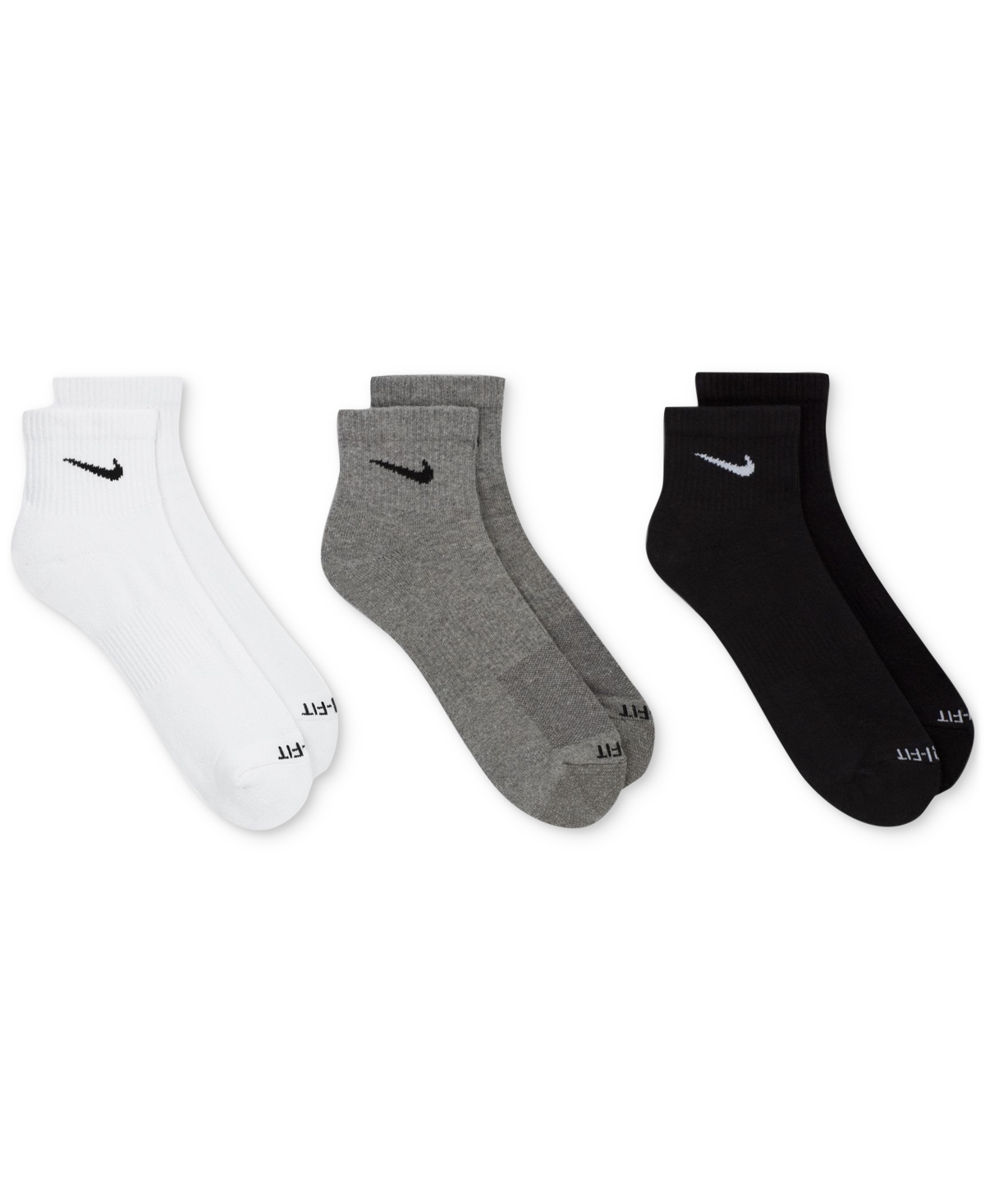 Nike Men's Everyday Plus Cushioned Training Ankle Socks (3 Pairs) In Multi