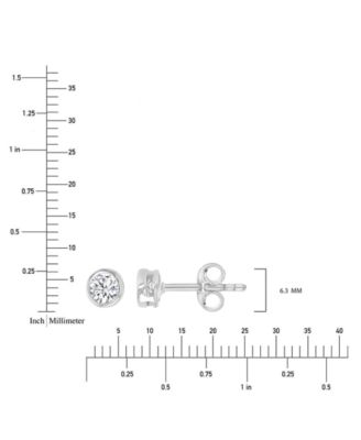 2-Pc. Set Cubic Zirconia Round & Baguette Solitaire Stud & Drop Earrings in Sterling Silver