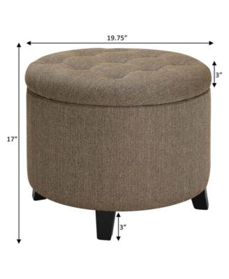 19.75" Designs4Comfort Round Storage Ottoman