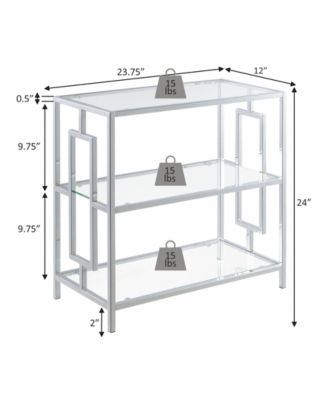 24" Town Square Chrome 3 Tier Chairside End Table
