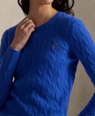 Women's Cable Wool-Cashmere Crew Neck Sweater
