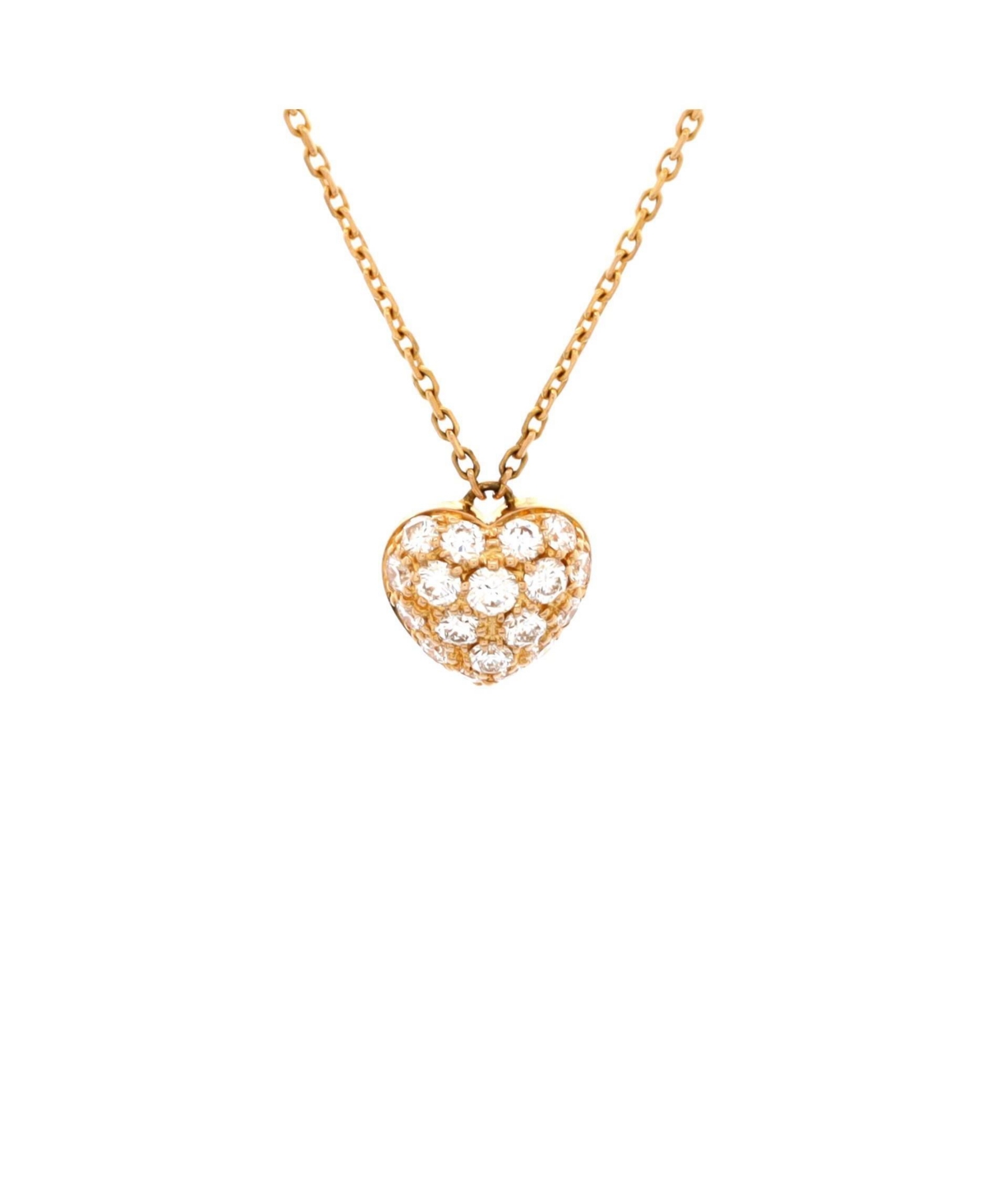 Heart Pendant Necklace 18K Rose Gold and Diamonds - 18k rose gold