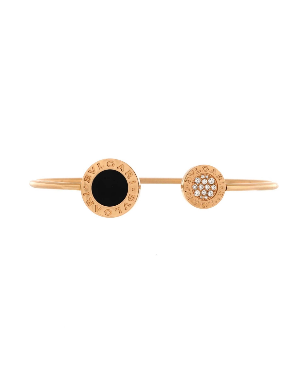 Bvlgari Bvlgari Cuff Bracelet 18K Rose Gold with Onyx and Diamonds - 18k rose gold