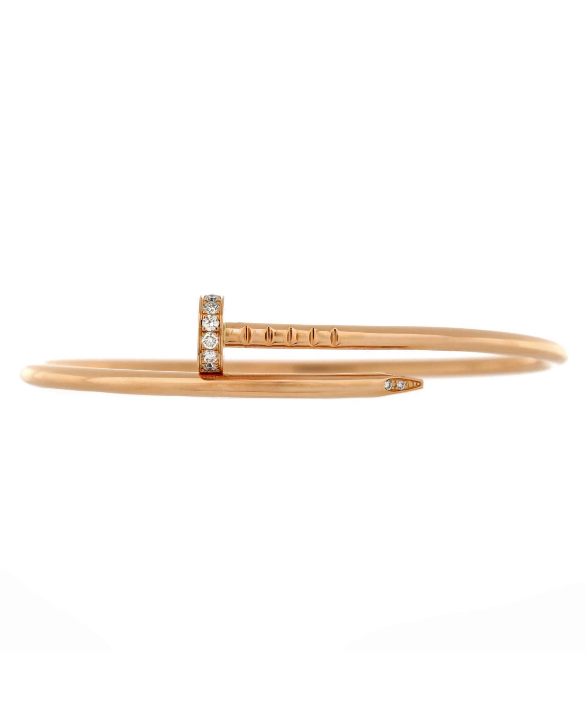 Small Juste un Clou Bracelet 18K Rose Gold with Diamonds - 18k rose gold