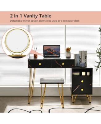 Modern Dressing Table with Storage Cabinet