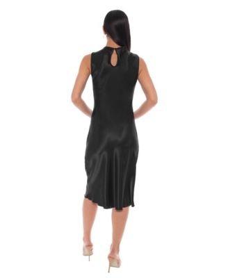 Women's Sleeveless Satin Midi Dress