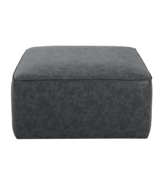 Modern Faux Leather Ottoman Square Footrest with Foam Cushion Modular Sectional Ottoman for Living Room Seating or Coffee Table Use