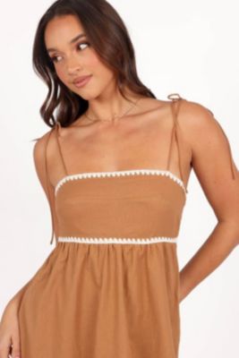 Women's Lino Contrast Trim Midi Dress