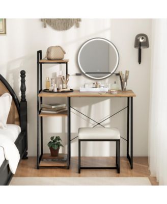 Computer Desk with Shelves and 3-Tier Storage Bookshelf