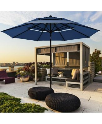 10 Feet 3 Tier Outdoor Patio Umbrella with Double Vented