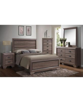 Kerry Wood 6-Drawer Dresser with Mirror, Brown