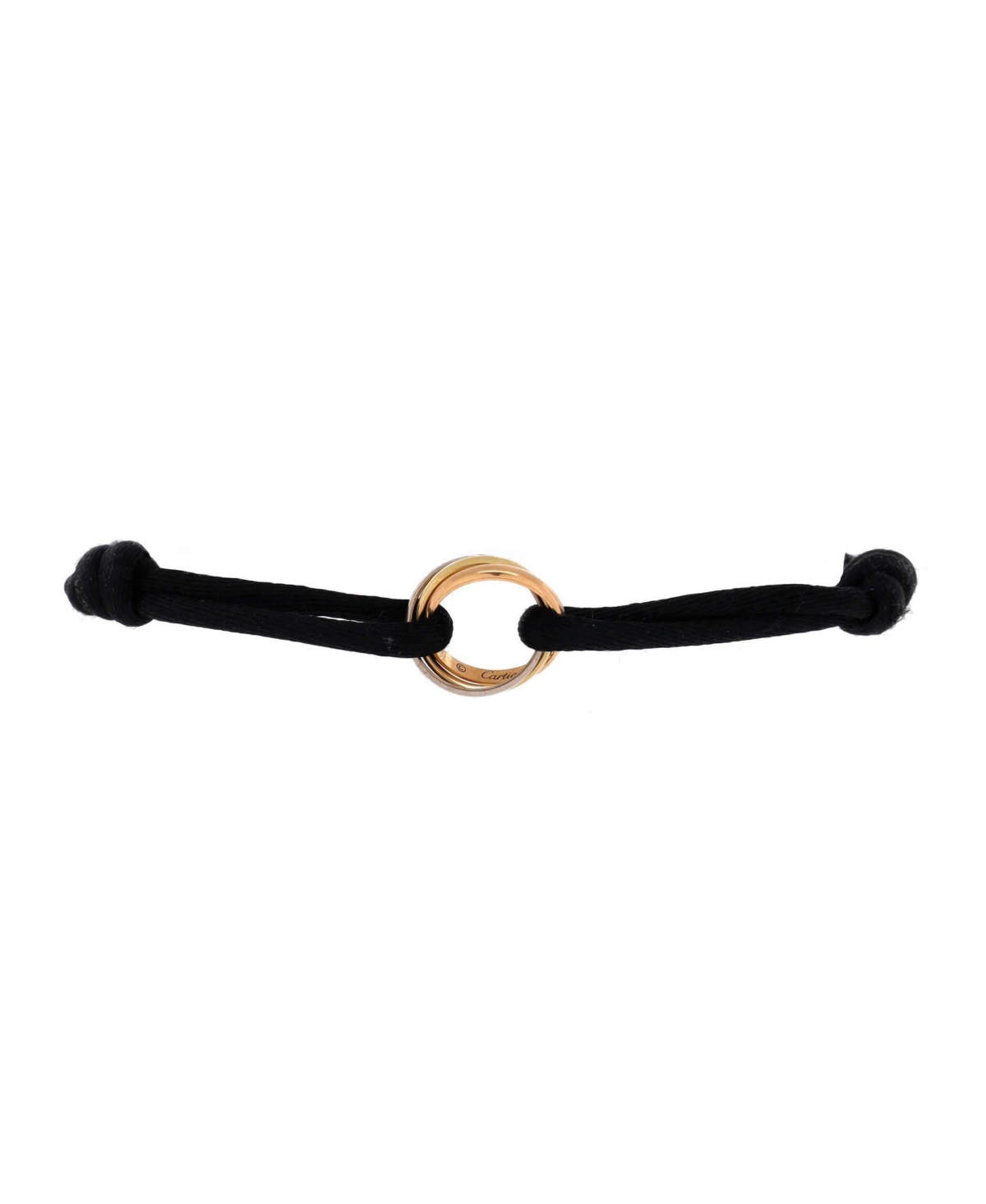 Trinity On Cord Bracelet Silk Cord with 18K Tricolor Gold - 18k gold