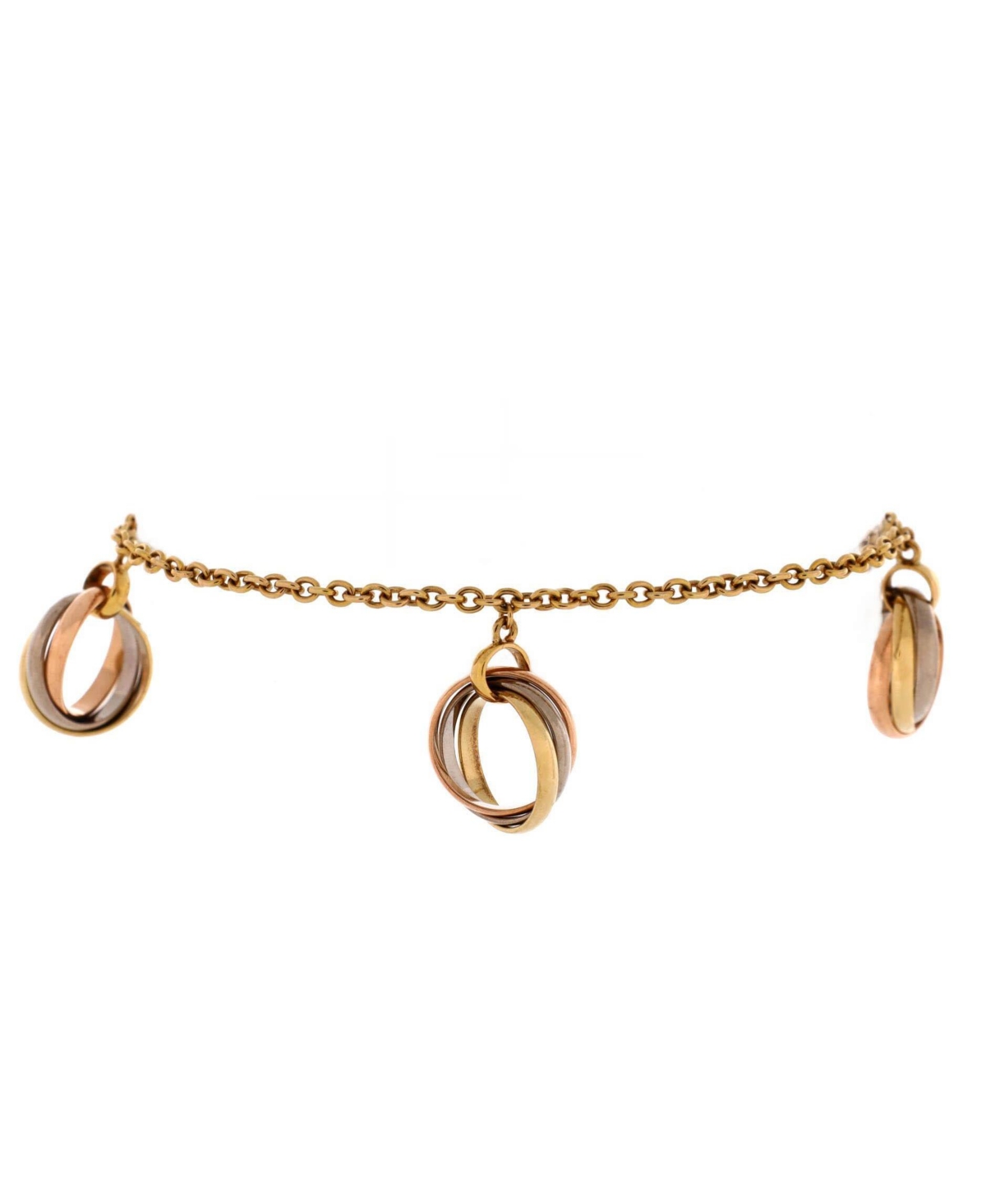 Trinity Charm Chain Bracelet 18K Tricolor Gold - 18k gold