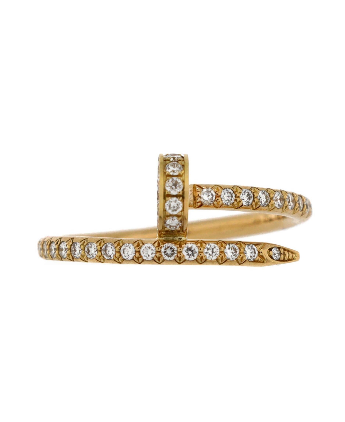 Small Juste un Clou Paved Ring 18K Gold with Diamonds - 18k gold