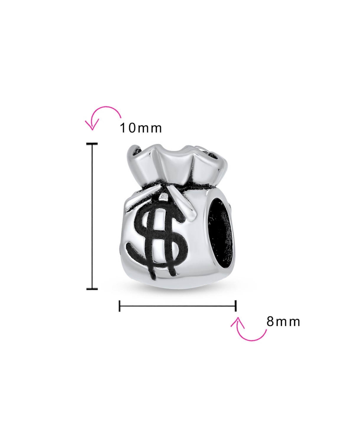 Bling Jewelry Good Luck Money Bag Charm Bead Sterling Silver for European Bracelet