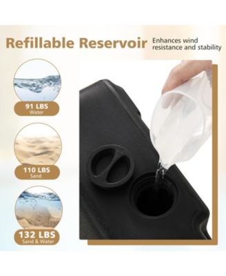 Mobile Patio Umbrella Base Water Sand Fillable Market Table Umbrella Stand with 3 Wheels