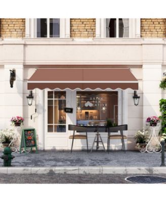 8 x 6.6 Feet Patio Retractable Awning with Manual Crank Handle