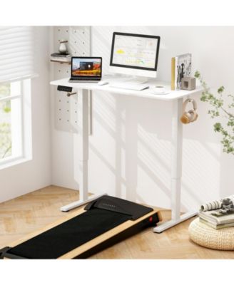 Electric Standing Desk with 3 Memory Height Settings and 2 Hanging Hooks & Cable Management