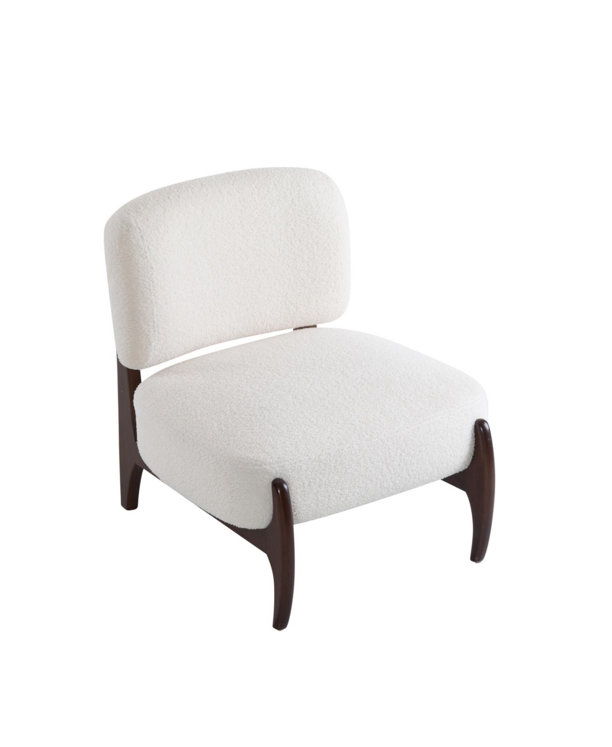 Boucle Lounge Chairs - Modern, Solid Wood Frame
