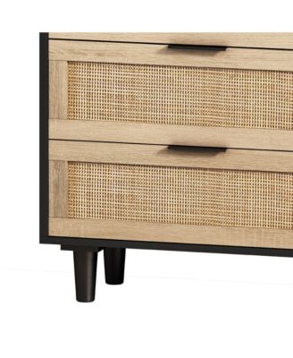 51.18"6-Drawers Rattan Storage Cabinet Rattan Drawer, for Bedroom, Living Room