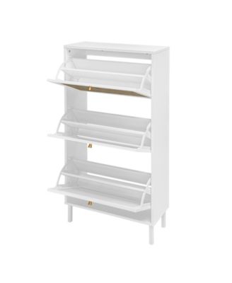3 Door Shoe Rack, Freestanding Modern Shoe Storage Cabinet, for Entryway