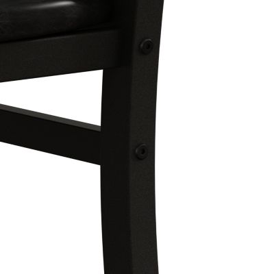 Black PU Leather Dining Chairs Set of 4, Steel Legs
