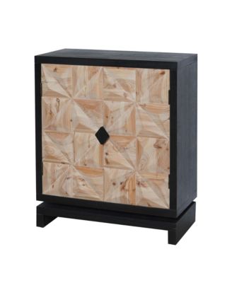 3D Geometric Carved wood Double-Door Cabinet