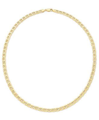 Lightweight Polished Mariner Link 22" Chain Necklace (5.5MM) in 14k Gold 