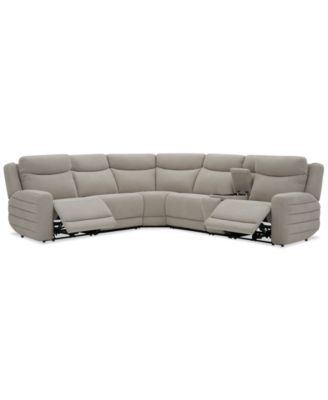 Kristyan 6-Pc. Fabric Sectional with 2 Power Recliners and Console, Exclusively at Macy's