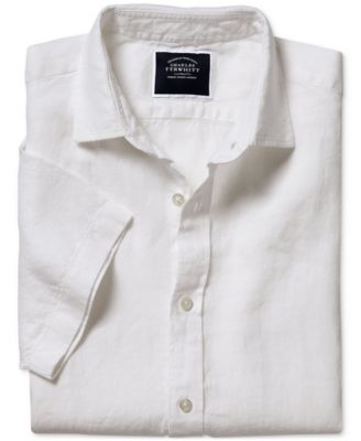 Men's Slim-Fit Button-Down Linen Shirt 