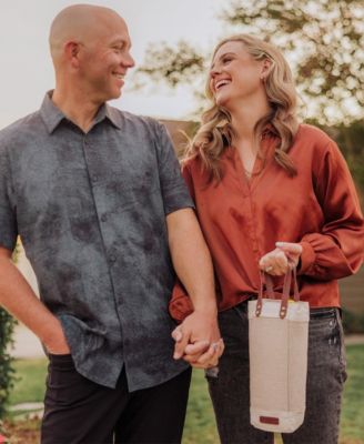 Pinot Jute Single Bottle Insulated Wine Tote Bag