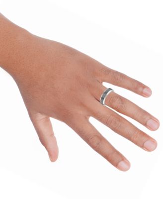 Men's Celtic Design Band in Gray & Black Tungsten 