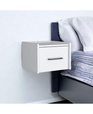 Modern One-Drawer Faux Wood Floating Nightstand – Space-Saving Design