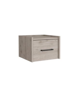 Modern One-Drawer Faux Wood Floating Nightstand – Space-Saving Design