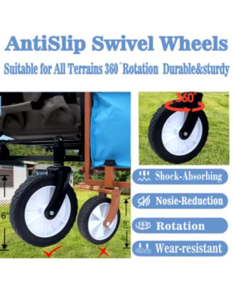 Collapsible Wagon Cart - 225lb Capacity, Blue
