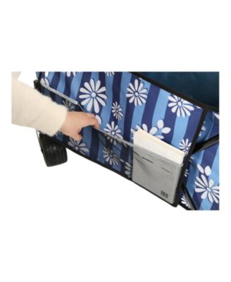 Heavy-Duty Folding Wagon Cart w/ Picnic Mat - Blue