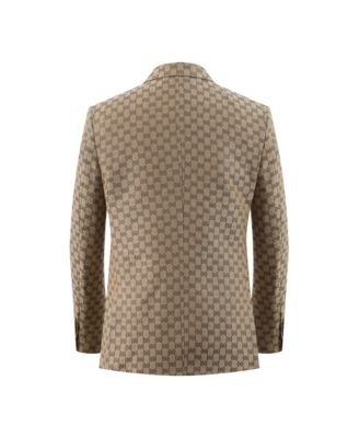 Boys Brown Slim Fit Logo Blazer