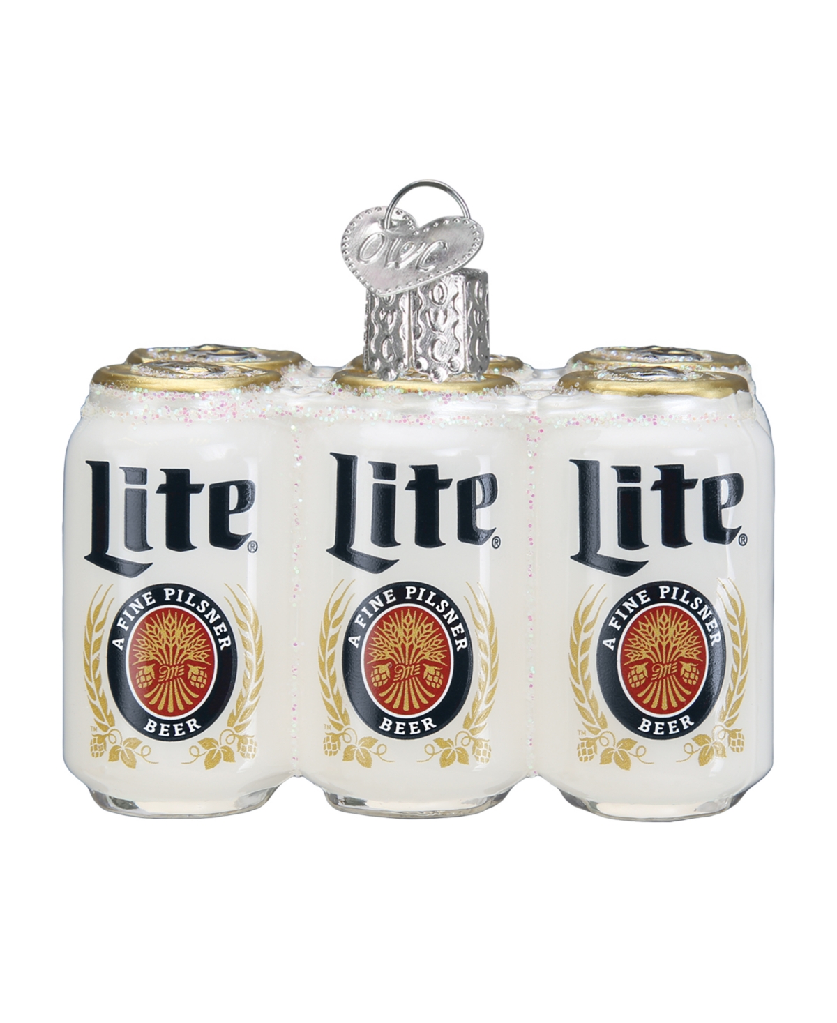 Old World Christmas 2.28" Adult Beverages Miller Lite Six Pack Beer Ornament