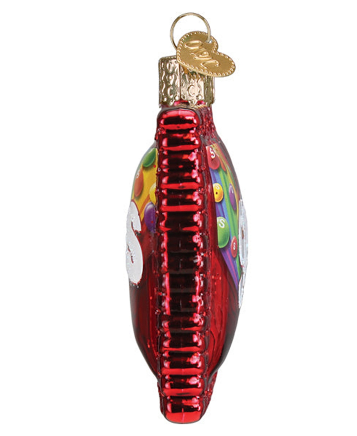 Old World Christmas Skittles Glass Ornament In Red