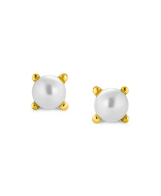 Minimalist Tiny .25CT Solitaire Cubic Zirconia Stud Earrings Gold Plated Sterling Silver Screw back