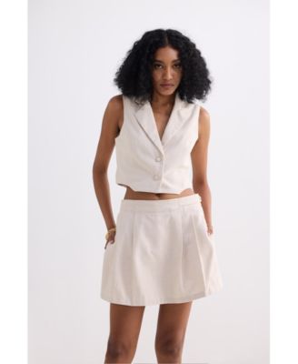 Women's Cotton Tweed Skort