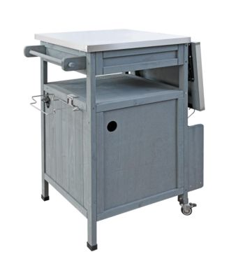 Outdoor Grill Cart with Stainless Steel Top & Storage