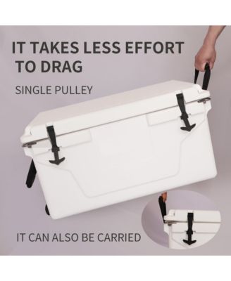 White 65QT Cooler Box - Camping, Fishing, Outdoor