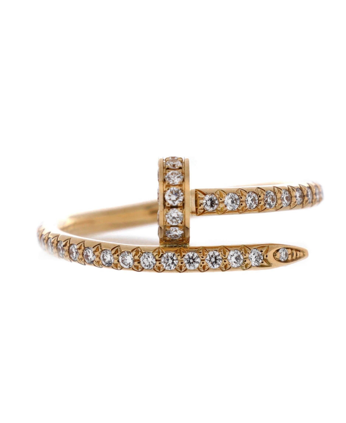 Small Juste un Clou Paved Ring 18K Gold with Diamonds - 18k gold