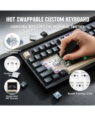 AL75 PRO 75% Wireless Mechanical Gaming Keyboard,Full Aluminum CNC,BT/2.4G/Wired,PBT Keycaps,Gasket Mounted Hot Swap,Custom RGB Backlight, Programmable for Mac/Win(Zero Linear)