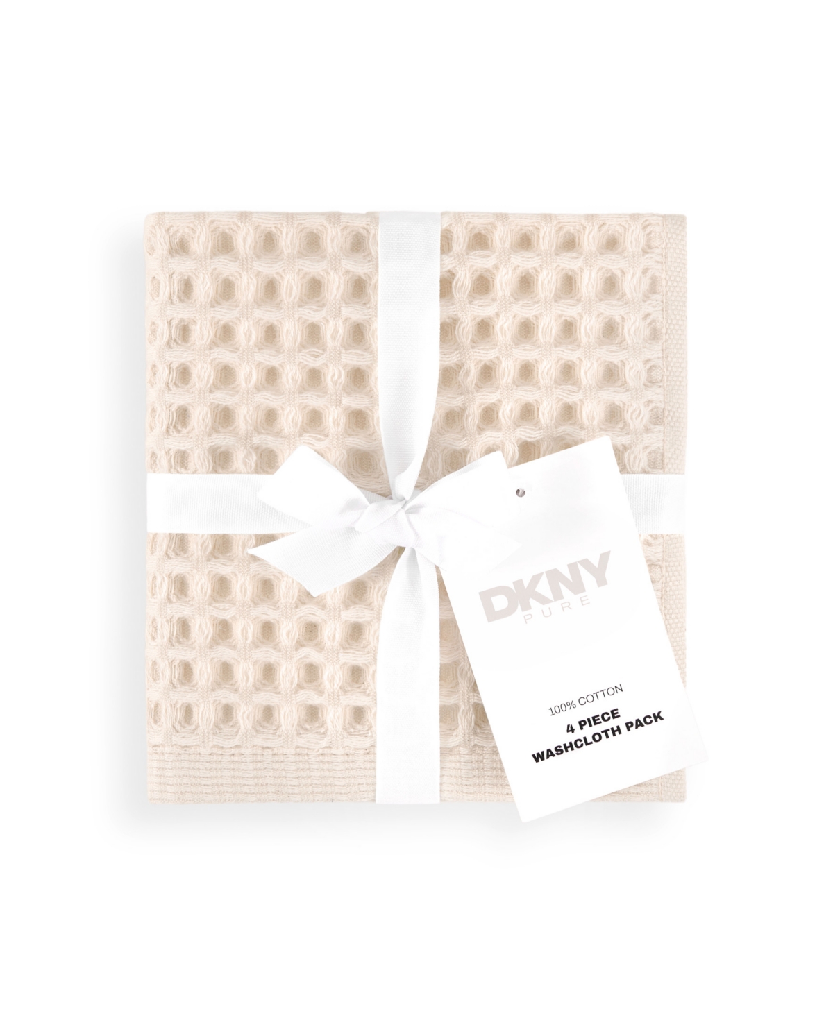 Dkny Pure Set Of 4 Pure Yarn Dyed Cotton Waffle Washcloths