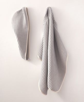 Yarn Dyed Waffle Unbleached Cotton Body and Hair Wrap Set