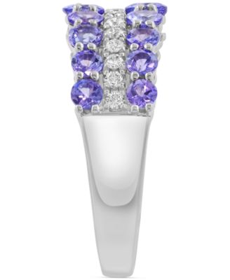 EFFY&reg; Tanzanite (1-5/8 ct. t.w.) & Diamond (1/5 ct. t.w.) Band Ring in 14k White Gold