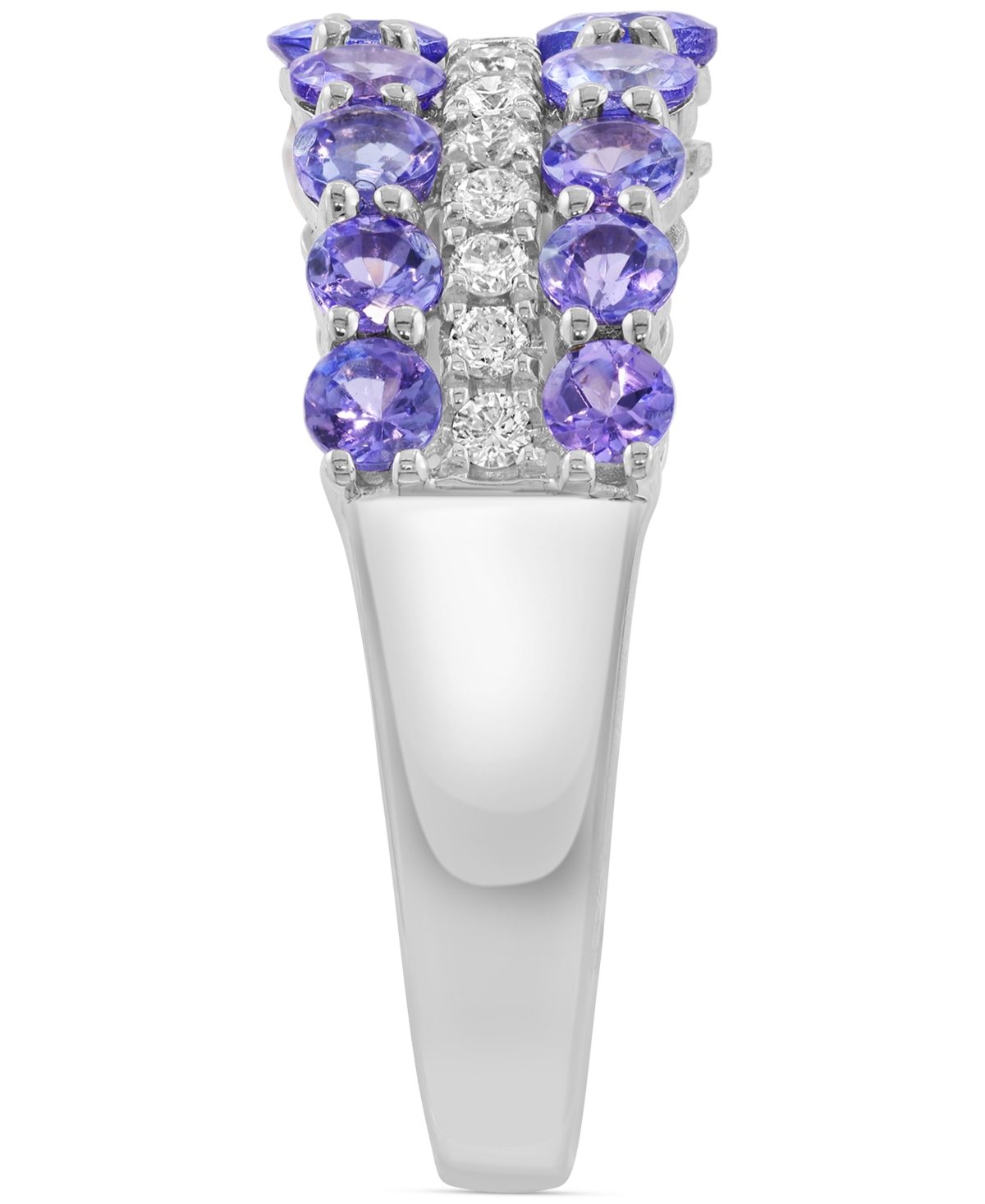 Effy Collection Effy Tanzanite (1-5/8 Ct. T.w.) & Diamond (1/5 Ct. T.w.) Band Ring In 14k White Gold